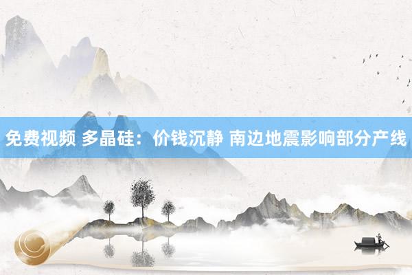 免费视频 多晶硅：价钱沉静 南边地震影响部分产线