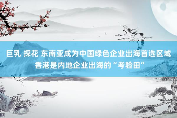 巨乳 探花 东南亚成为中国绿色企业出海首选区域 香港是内地企业出海的“考验田”