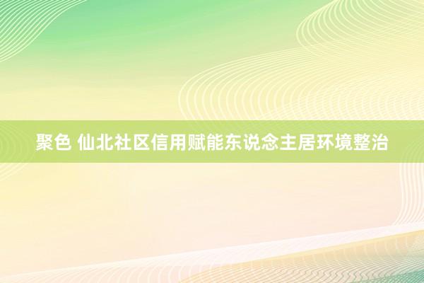 聚色 仙北社区信用赋能东说念主居环境整治