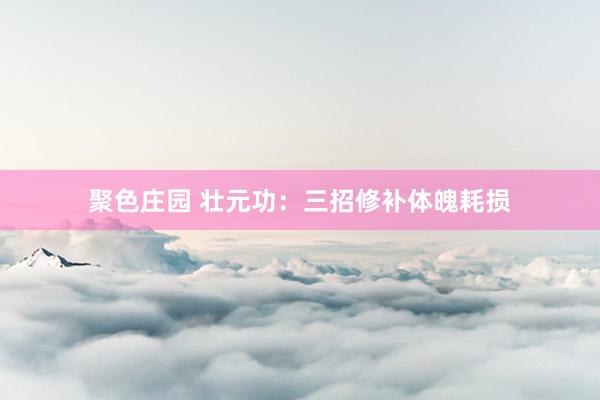 聚色庄园 壮元功:三招修补体魄耗损